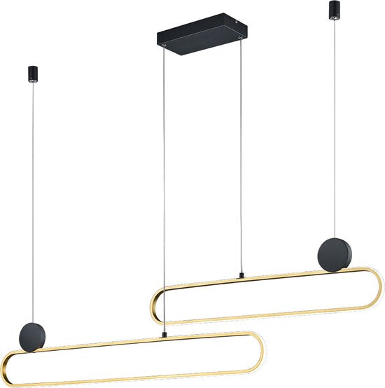 Trio leuchten - LED-Pendelleuchte - Pendelleuchte - 54W - Einstellbare Farbe - Dimmbar - Rechteckig - Gold - Aluminium