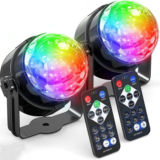 Strex Disco Lampe mit Fernbedienung 2 STUKS - für Kinder und Erwachsene - Party Lights - Disco Ball - Disco Light - Disco Lamp