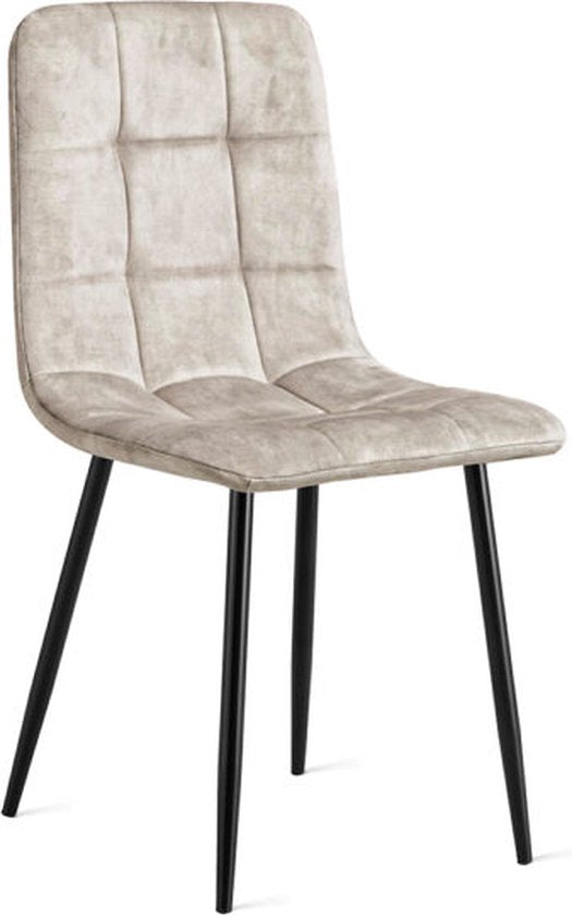 Refurna - Samt-Esszimmerstuhl Yerevan - Taupe - 2er-Set