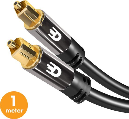 Drivv. Optisches Premium Toslink-Kabel - Optisches Audiokabel - Soundbar - Stecker zu Stecker - 1 Meter - Schwarz