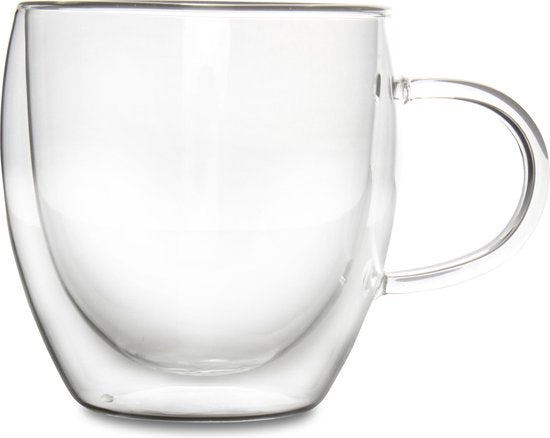 Aerts Becher mit Henkel - doppelwandiges Glas - 0