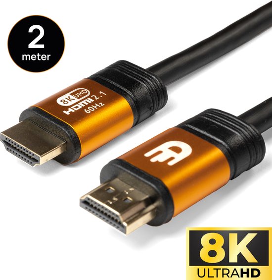 Drivv. Premium HDMI Kabel 2.1 - Ultra HD 8K - 4K 120hz - Geeignet für Xbox Serie X & PS5 - 2 Meter - Orange