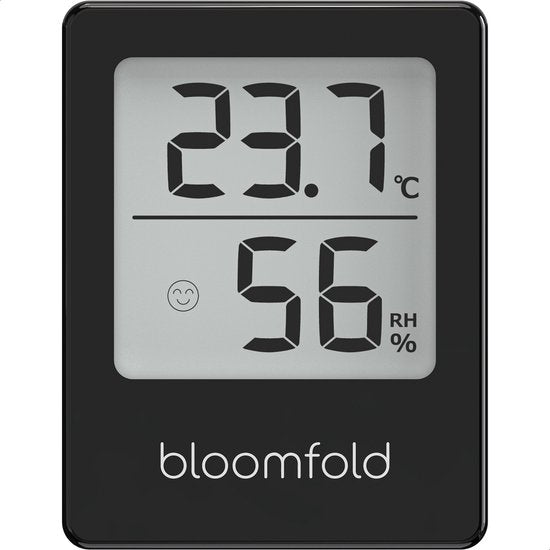 Bloomfold Hygrometer - Luftfeuchtigkeitsmesser - Digitale Wetterstation - Innenthermometer - inklusive Batterie
