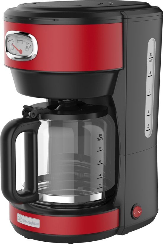Westinghouse Retro Series - Kaffeemaschine - Filterkaffeemaschine - Rot - mit wiederverwendbarem Filter - 10 Tassen Kaffee