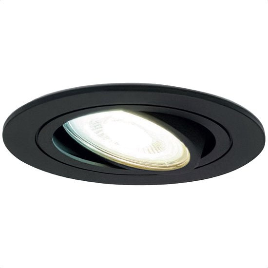 Gologi Slimme Inbouwspots - Smart LED Downlight Dimbaar - Kantelbaar - Warm Wit Licht - Gu10 LED Lamp - Zwart