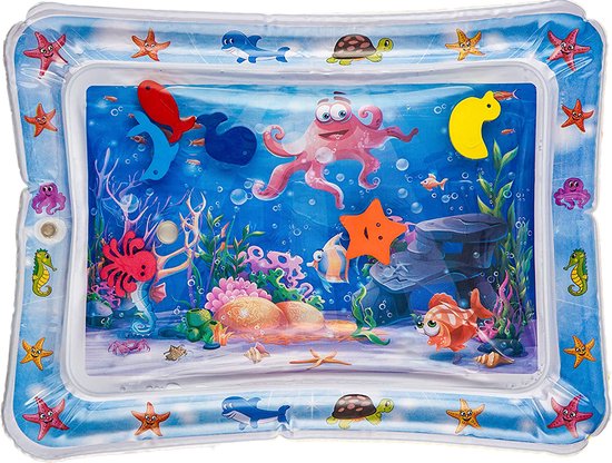 Frummel - Wasser Spielmatte Baby - Aufblasbar - Oktopus im Ozean - 66 x 50 cm - Bunt