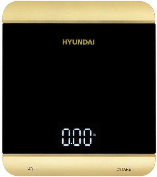 Hyundai Electronics - Moderne Küchenwaage - Schwarz mit Gold
