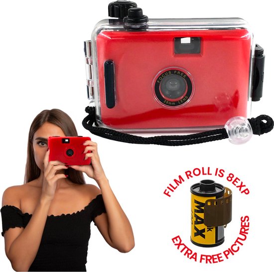 TibaGoods Kamera - Einwegkamera mit Rolle - Wasserdicht - Analogkamera - Kinderkamera
