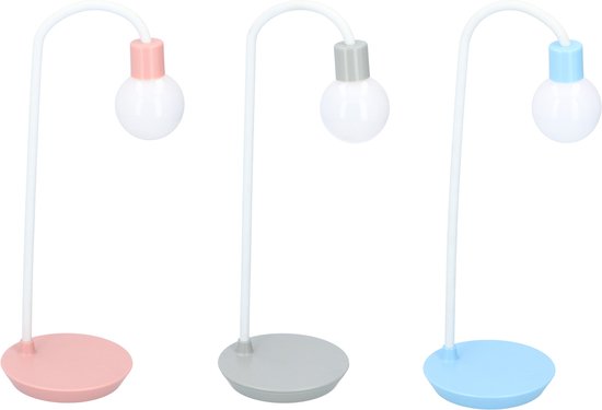 Grundig Schreibtischlampe - 12 x 35 CM - Flexibler Hals - Batterien/ USB - Weiß