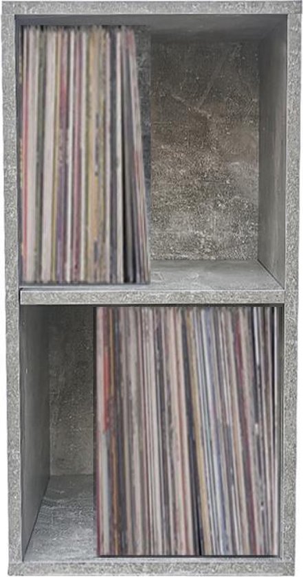 Vinyl lp schallplatten aufbewahrungsschrank - lp schallplatten aufbewahren - bücherregal - grauer beton