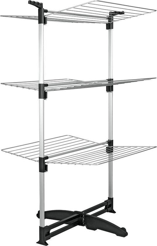 Tomado - Ciclone Trockenturm - 40 Meter Trockenlänge - Silbergrau - Zusammenklappbar - Mit Haken für Kleiderbügel - Aluminium und Metall - 5 Jahre Garantie