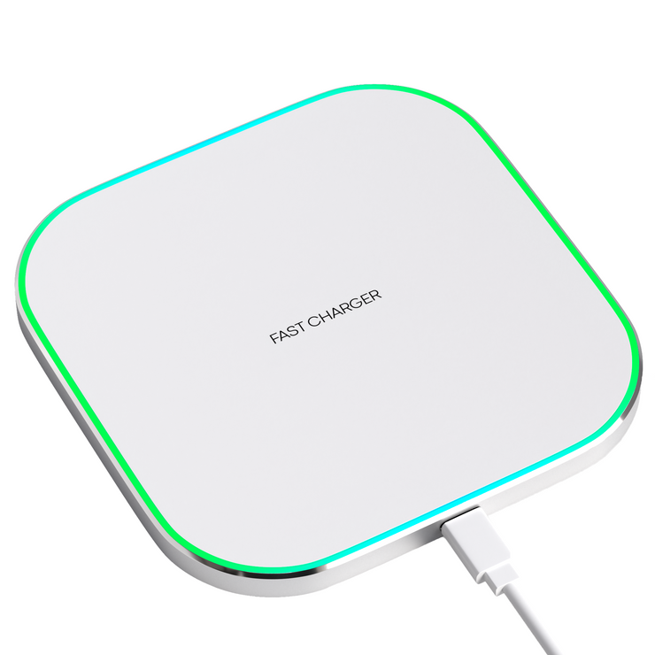 Strex Wireless Charger 15W - Inklusive Kabel - QI-Schnellladegerät - Wireless Charger - Schnellladegerät - LED-Anzeige - Weiß