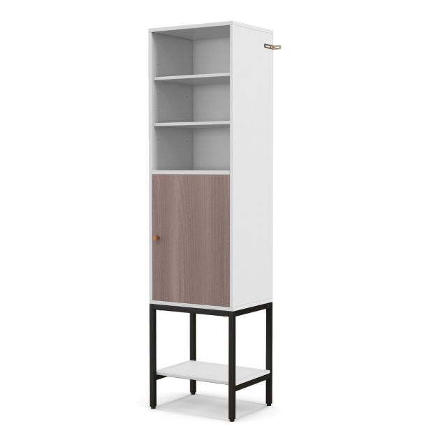Küstenschrank - Holz & MDF - Kippsicherung - 38 x 30 x 146 cm - Weiß