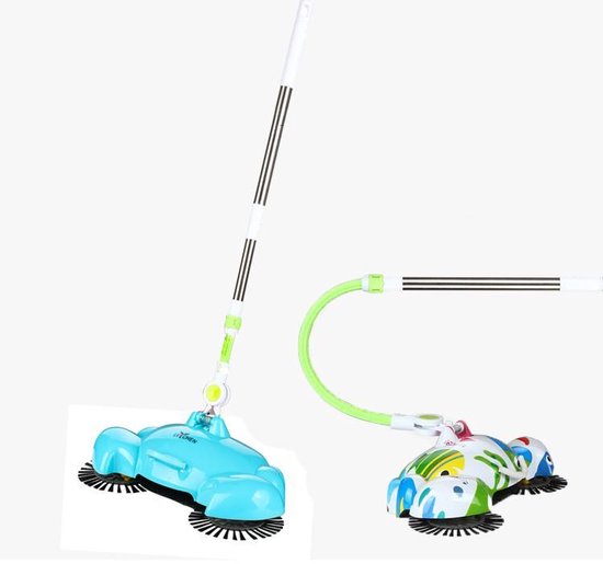 Langer Stiel biegsam Handlicher Besen Quick & Clean Bagless Rollbürste - Kehrschaufel und Bürste - blau