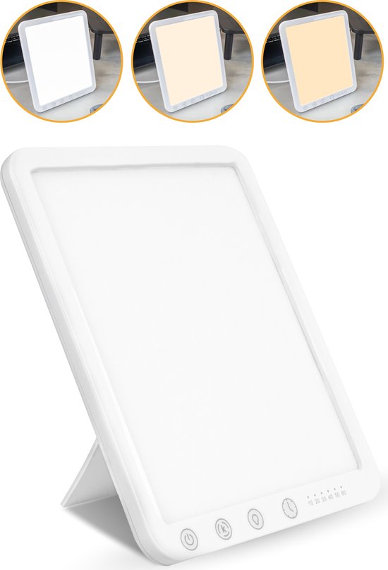 Nuvance - Tageslichtlampe mit 5 Stufen - Tageslichtlampe stehend - Lichttherapie-Lampe mit Timer-Funktion - Tageslichtlampe - 10.000 Lux - UV-frei
