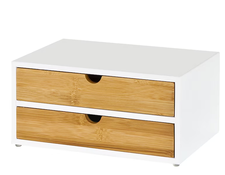 SoBuy 2-Layer Aufbewahrungsschublade für Kaffeekapseln - Organizer für Kaffee- und Teebeutel - 30 x 20 x 14 cm - Weiß