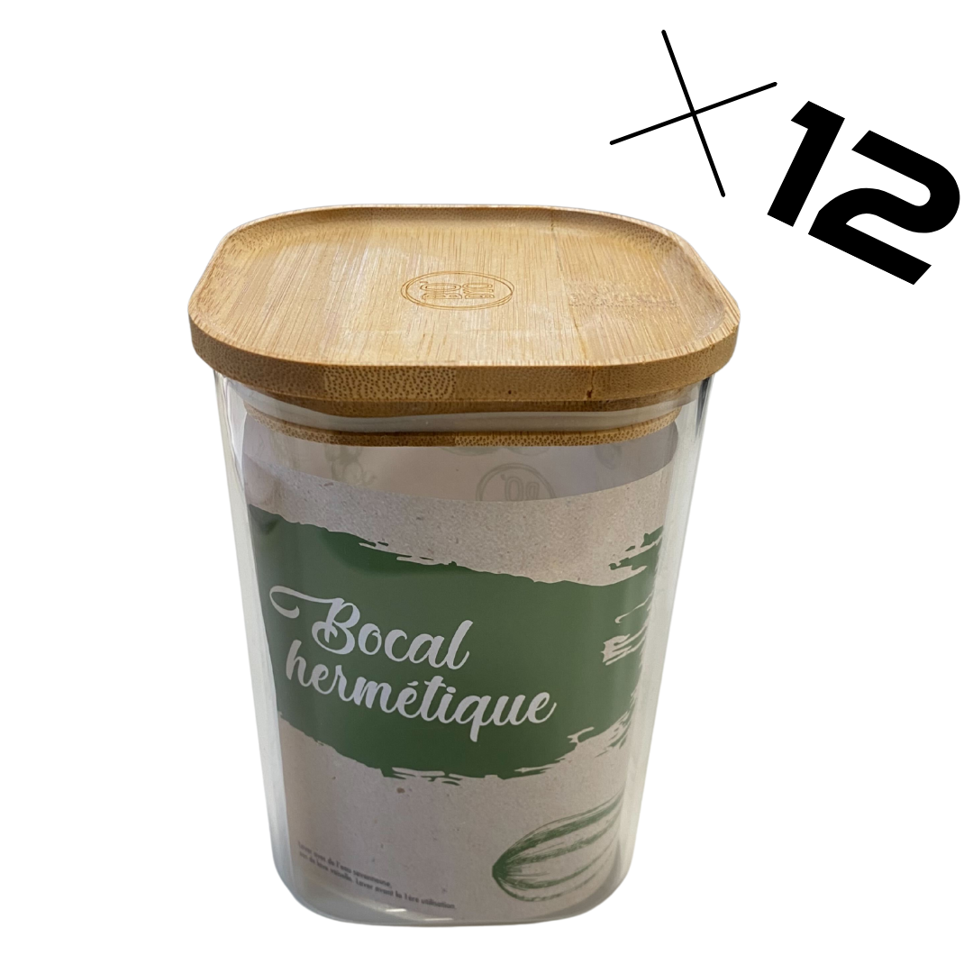 Luftdichte Aufbewahrungsgläser mit Bambusdeckel - Set mit 12 Stück