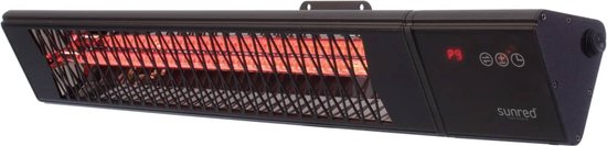 Sunred - Triangle - Dark line - Schwarz - Wandmodell - Terrassenheizung - Carbon rose gold technology - 2500 W - ECO - 9 Einstellungen - Fernbedienbar - SMART - APP - Timer - Elektroheizung - SMART heater - SLIMME heater