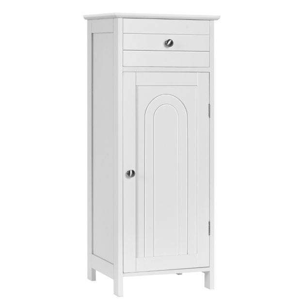 Coast Badezimmerschrank - 3 Einlegeböden und 1 Schublade - MDF - 35 x 30 x 87 cm - Weiß