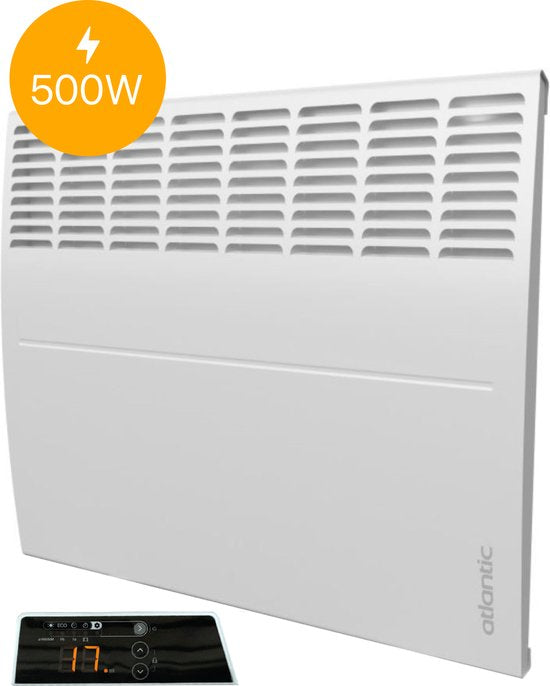 Atlantic Ecoflex - Elektrischer Konvektor-Heizkörper - Thermostat - Wandmontage - Heizung Badezimmer - 500 Watt