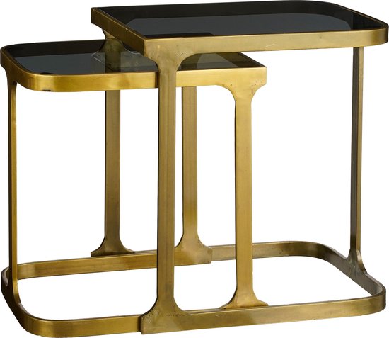 Mica Decorations Kevin Beistelltisch - 2er-Set - L48 x B37 x H52 cm - Metall - Gold
