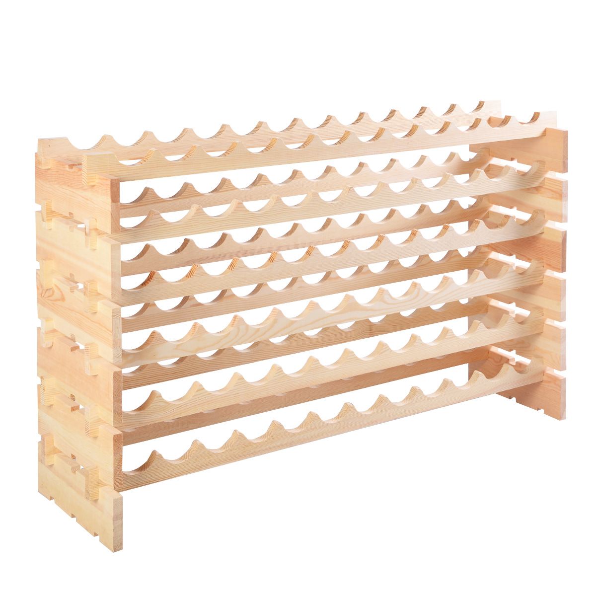 Coast Flaschenregal aus Holz - Kapazität für 72 Flaschen - 6 Ebenen - 119 x 29 x 72 cm - Kiefernholz