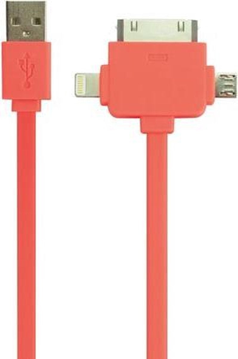 3-In-1 Usb 2.0 Lade-/Sync-Kabel - Stecker/Stecker - Fluoreszierendes Orange - 1 M