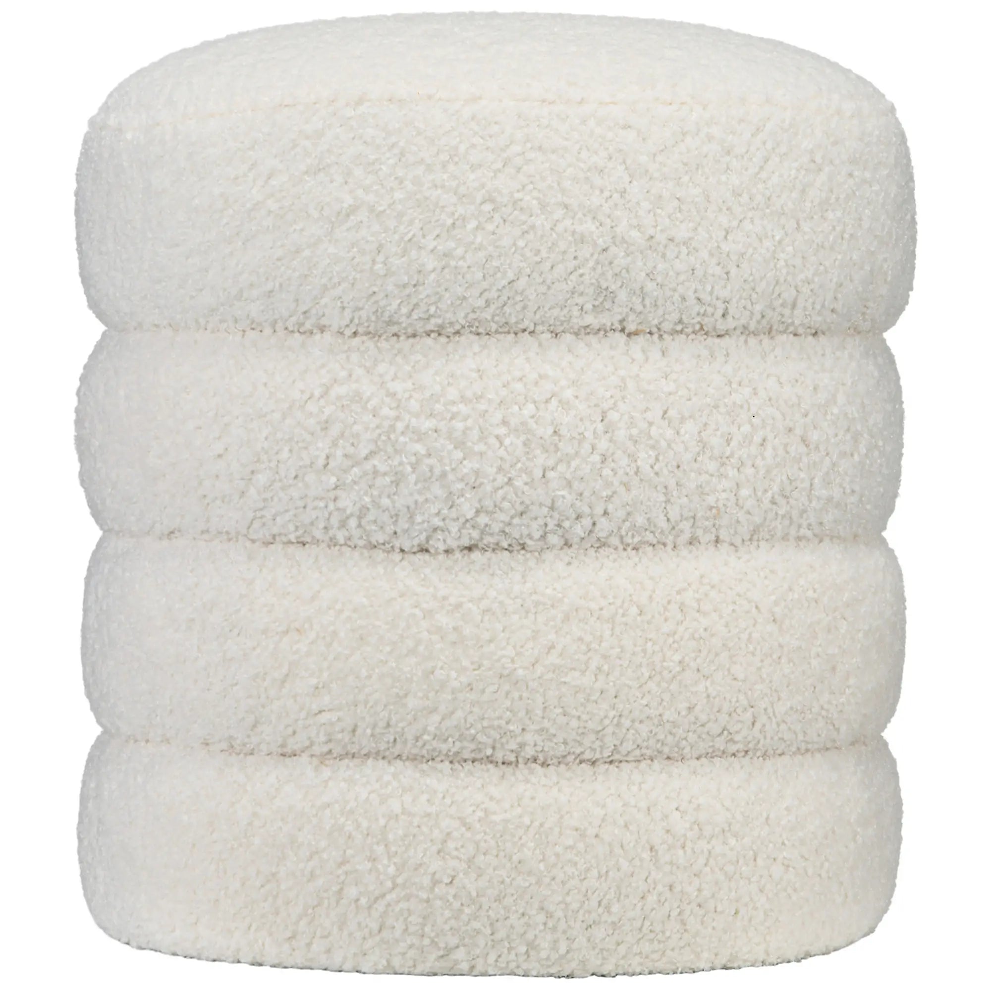 HOMCOM Hocker - Polyester & Schaumstoff - Anti-Rutsch - Max. 120Kg - Ø40 x 45cm - Creme weiß