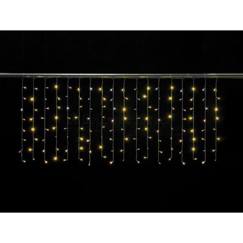 Light Creations Cascade Light Led - 2 X 0.8 M - 160 Leds - Weiß und Warmweiß - Weiß Kabe