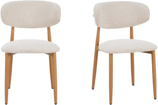 Celia Esszimmerstühle - beiger Stoff - 2er-Set - bequem und stilvoll