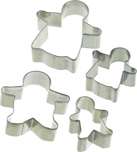 KitchenCraft Set von 4 Lebkuchenmann Ausstechformen - Let's Make | Kitchen Craft