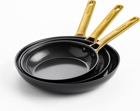 GreenPan Padova Ersatzbratpfannen-Set - Ø20cm + Ø24cm + Ø28cm - Schwarz