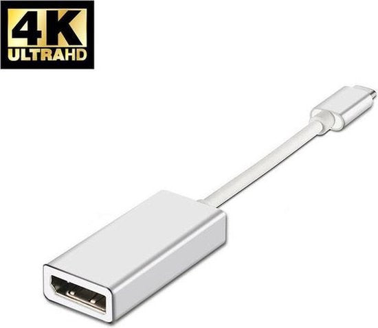 Techvavo® USB C zu Displayport Adapter - Unterstützt 4K @30Hz - Konverter - Typ C zu DP - Thunderbolt 3 - Spacegrey