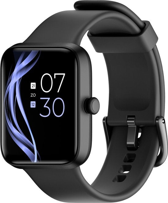 Lunis Smartwatch Damen & Herren Schwarz - Apple & Android - Touchscreen
