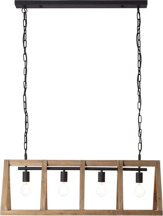 BRILLIANT - Matrix Nature - Pendelleuchte 4 Licht - 230 V - Holz antik - Schwarz Korund - Dimmbar