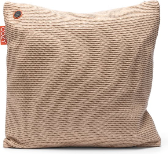 Gemütliches Wärmekissen - Langlebig & kabellos - Infrarot - 45x45 cm - Beige - Gestricktes Gewebe - Große Batterie