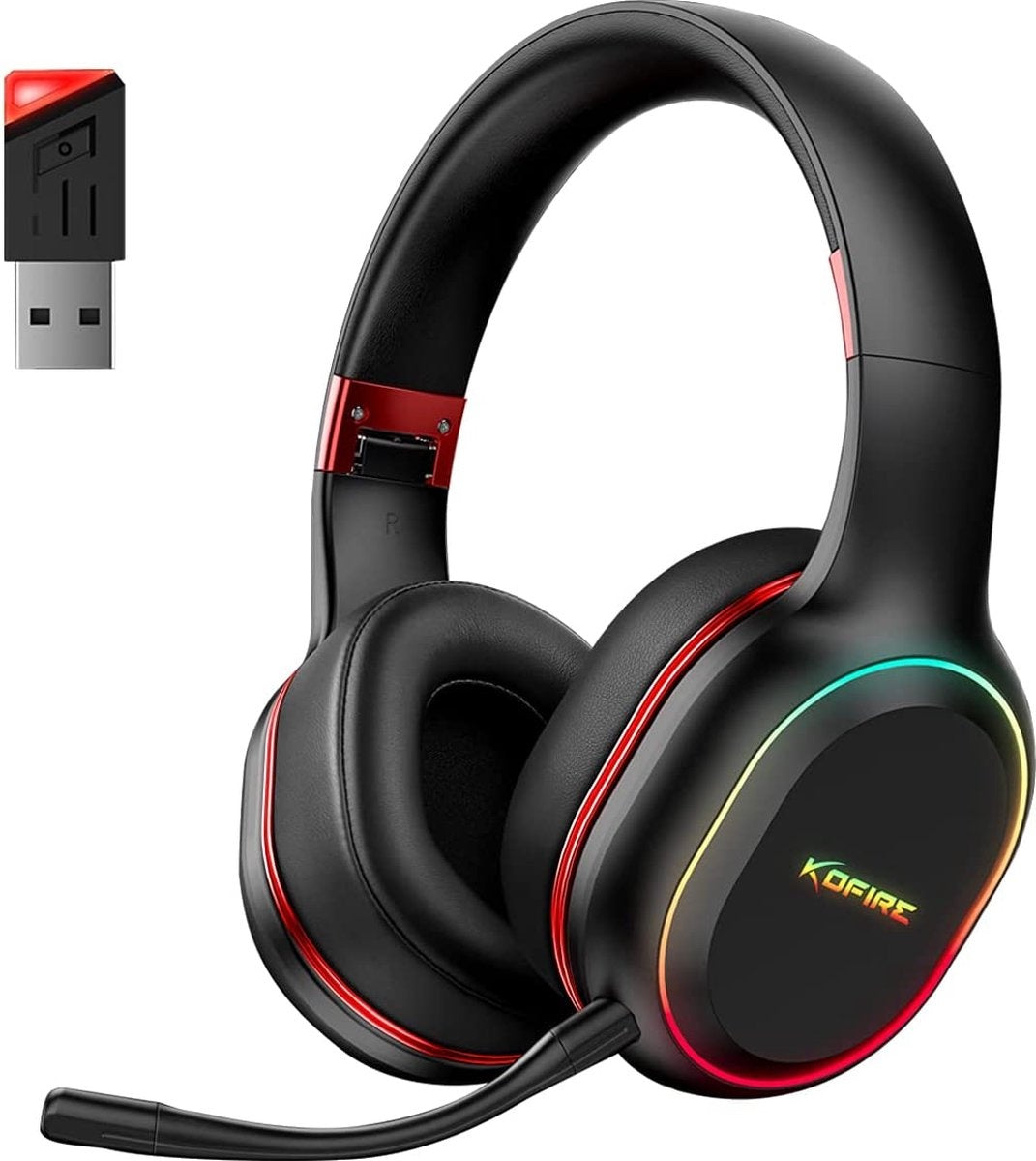 Kofire UG-05 2.4GHz Wireless Gaming Headset - Bluetooth Headset - Abnehmbares Mikrofon - Geeignet für PS4/PS5