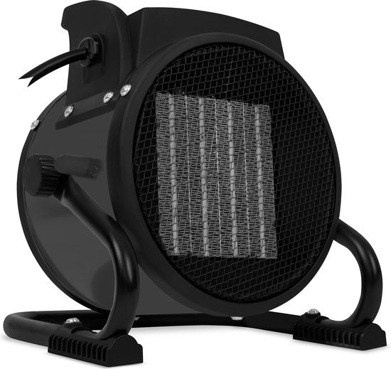 VONROC Elektroheizgerät - Strahlheizgerät - Heizlüfter - Keramik - 3 Stufen: 1000W/2000W/Ventilator - für Räume bis 20m2 - grau
