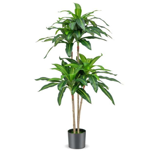 Costway Künstlicher Baum - Dracaena mit 92 Blättern - 140 x 17 x 14