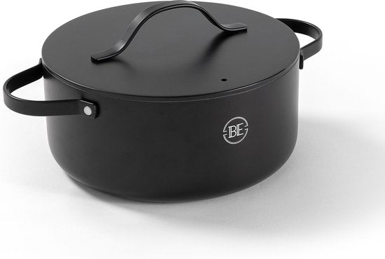 BE Living Essential Kasserolle mit Deckel - Ø 28 cm - Kochtopf - Keramik - PFAS frei - Induktion - Schwarz