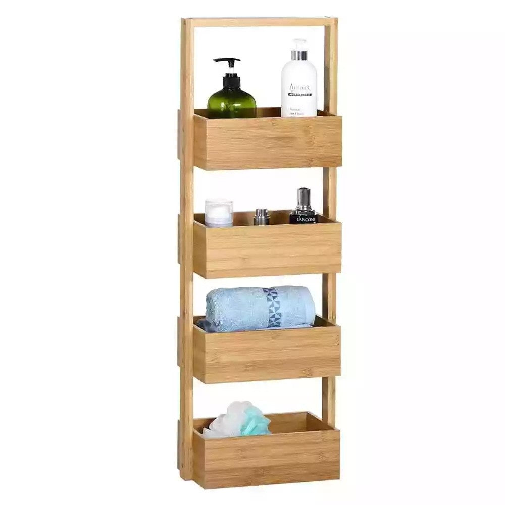 Asda - Wandregal für das Badezimmer - Bambus - 88x16x28 cm