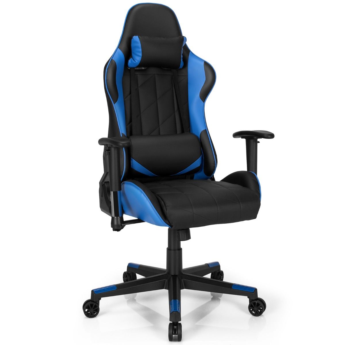 Coast Gaming-Schreibtischstuhl mit Kopfstütze - 360˚ drehbar - verstellbare Rückenlehne - 71 x 73 x 125-135 cm - Blau mit Schwarz – Bild 2