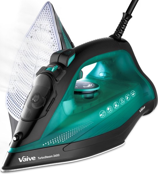 VAIVE TurboSteam 2400 Bügeleisen - Dampfbügeleisen - Dampfbügeleisen - 2400W - 320 ML Wassertank - Dampferhöhungsfunktion