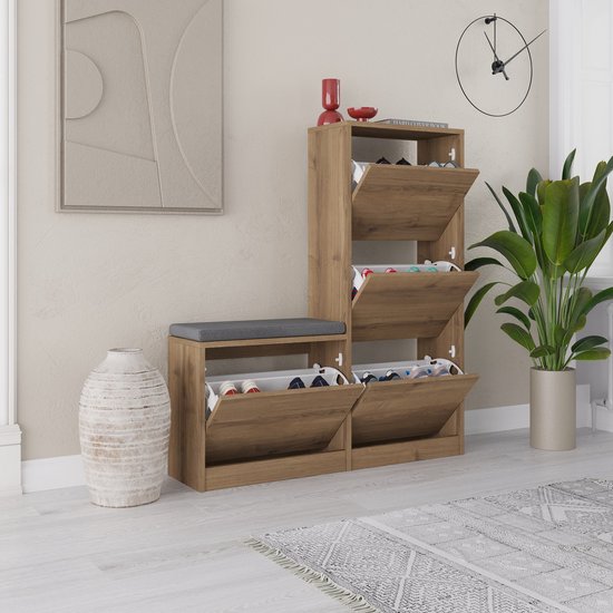 Woody Modischer Schuhschrank | Melaminbeschichtet | Hitit