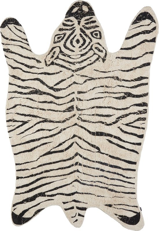 Vorleger Kinderzimmer - Vorleger Dschungel - Zebra - 180 x 120 cm - Schwarz