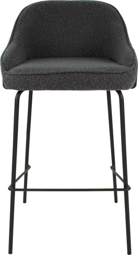 Kick Barhocker Sepp - Bistrostuhl - Esszimmerstuhl - BouclÃ© dunkelgrau