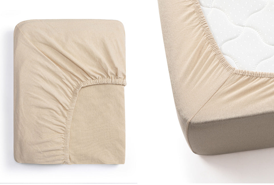 Jersey-Spannbettlaken - Taupe - 180x200-220 cm - Weiche und atmungsaktive Bettwäsche für höchsten Schlafkomfort