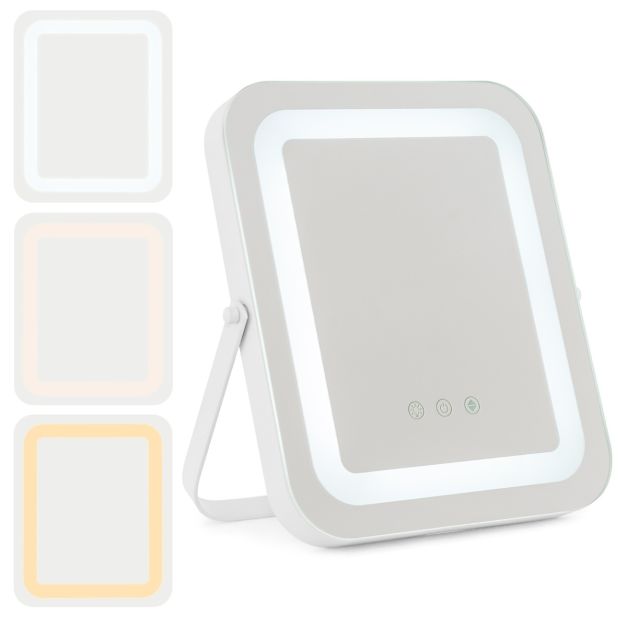 Coast Make-up-Spiegel - 3 Farb-LED - 360° drehbar - 240V - 27,5 x 3 x 31cm - Weiß – Bild 2