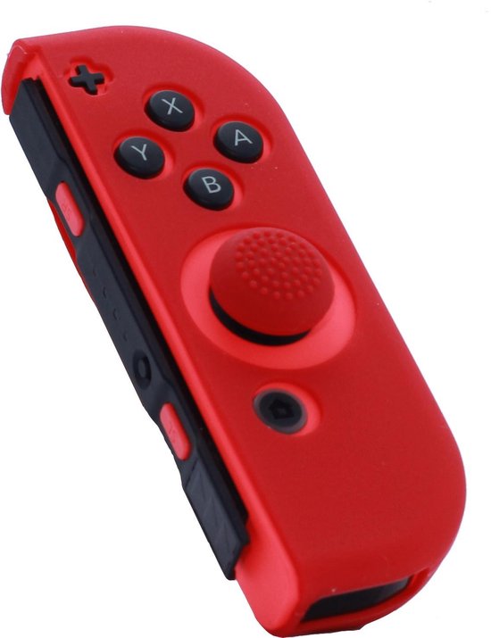 Silikon Skin für Joy Con Controller - Rechts - Rot + Griffe - geeignet für Nintendo (OLED) Switch