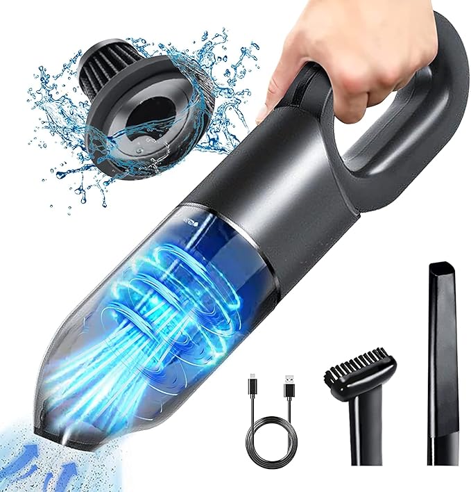 ENUOSUMA Handstaubsauger Schnurlos Tragbarer Autostaubsauger 7000 Pa Leistungsstarker Handstaubsauger Hoover Leichtgewicht Staubsauger für Haus Auto und Haustier 2 Geschwindigkeiten USB Aufladung
